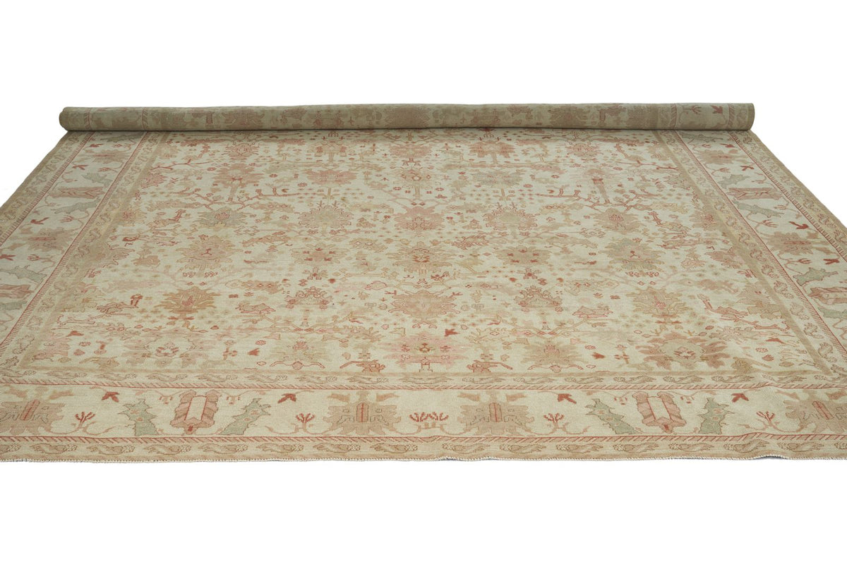 12x13 Ivory and Brown Turkish Traditional Rug
