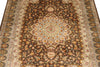 4x6 Brown and Beige Turkish Silk Rug