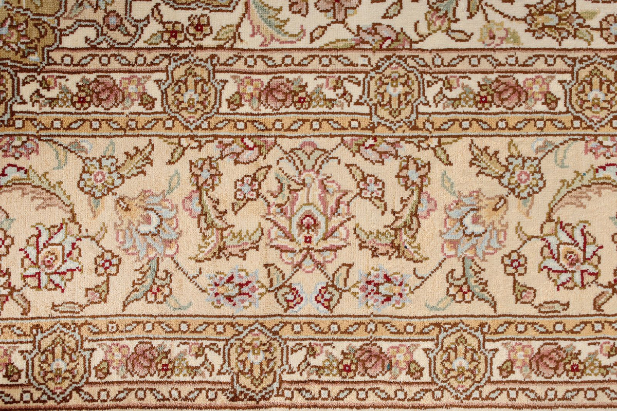 4x6 Beige and Beige Turkish Silk Rug