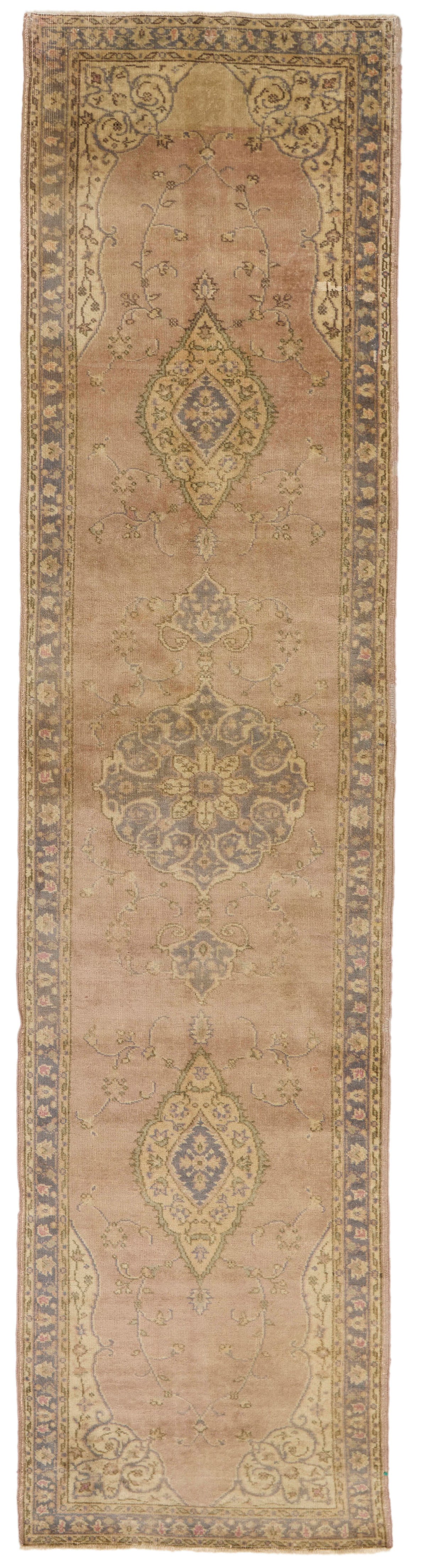 3x12 Pink and Ivory Turkish Tribal Runner
