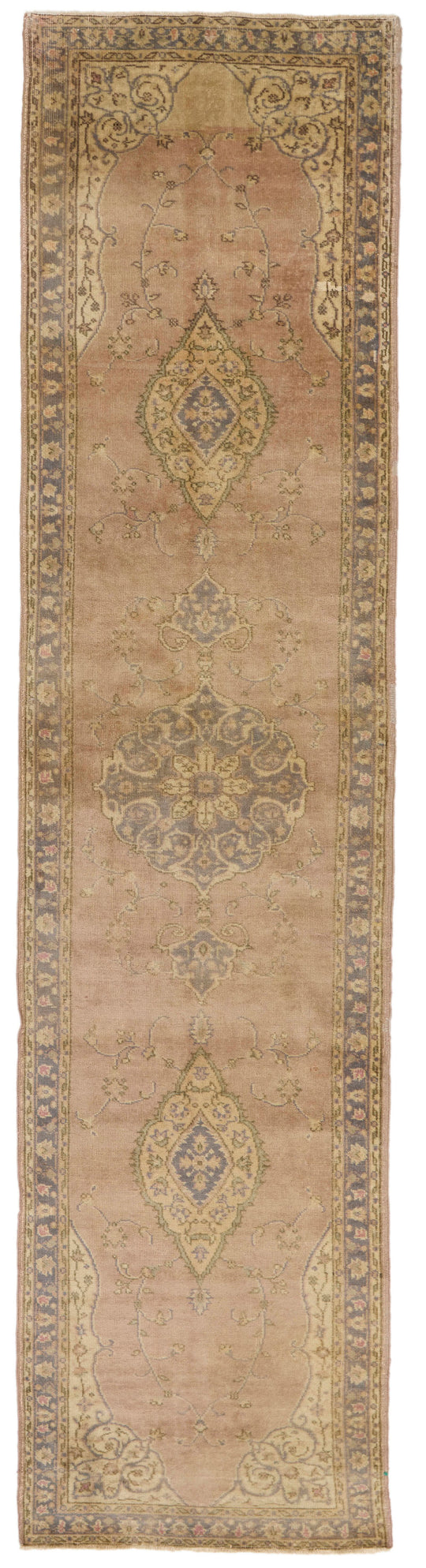 3x12 Pink and Ivory Turkish Tribal Runner