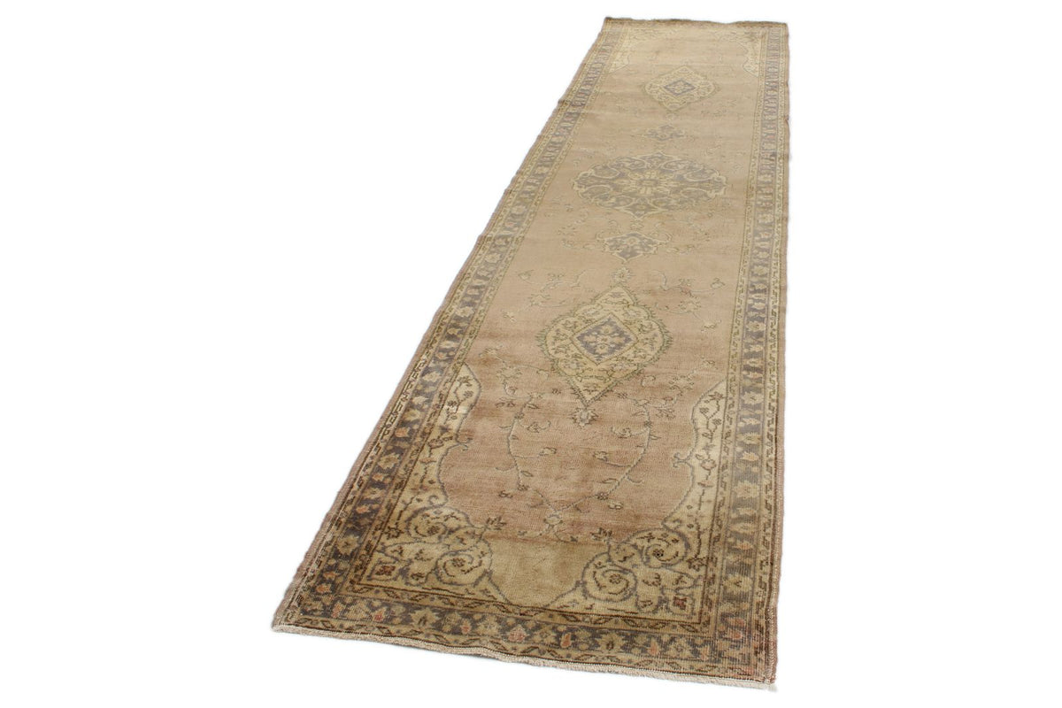 3x12 Pink and Ivory Turkish Tribal Runner