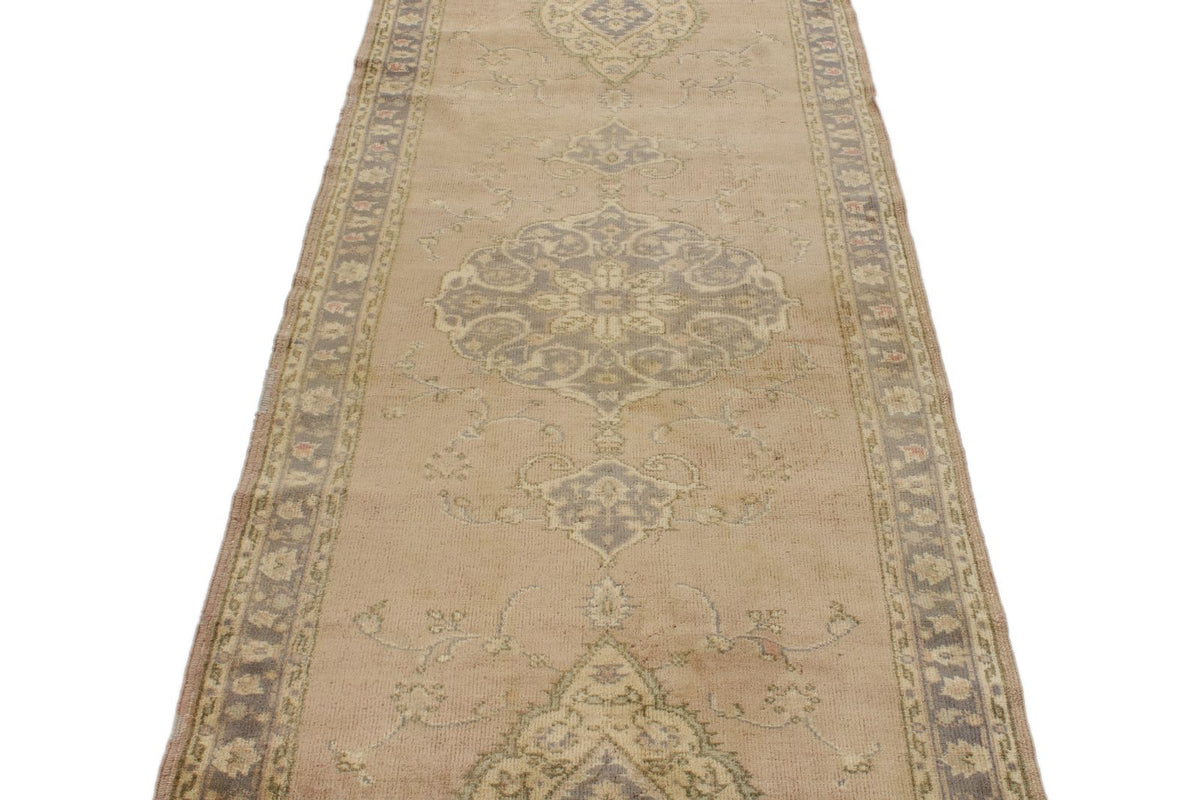 3x12 Pink and Ivory Turkish Tribal Runner