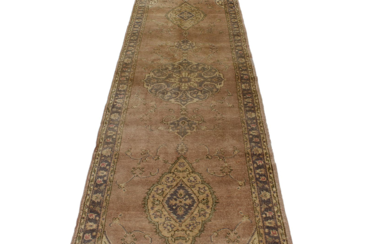 3x12 Pink and Ivory Turkish Tribal Runner
