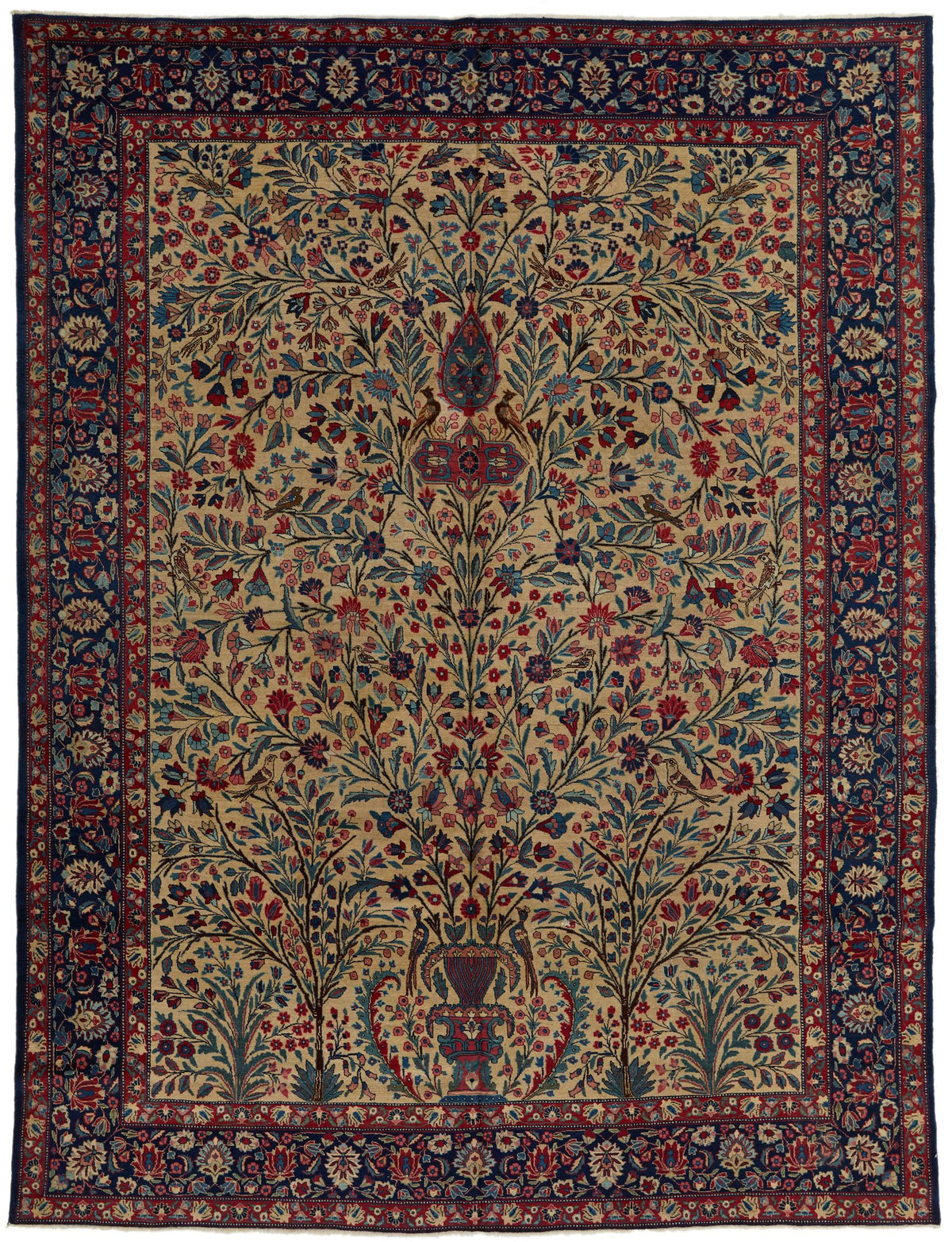 10x13 Navy and Beige Persian Traditional Rug