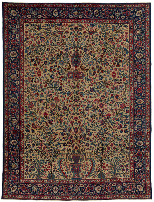10x13 Navy and Beige Persian Traditional Rug