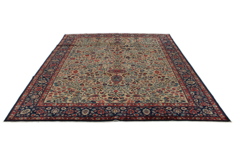 10x13 Navy and Beige Persian Traditional Rug