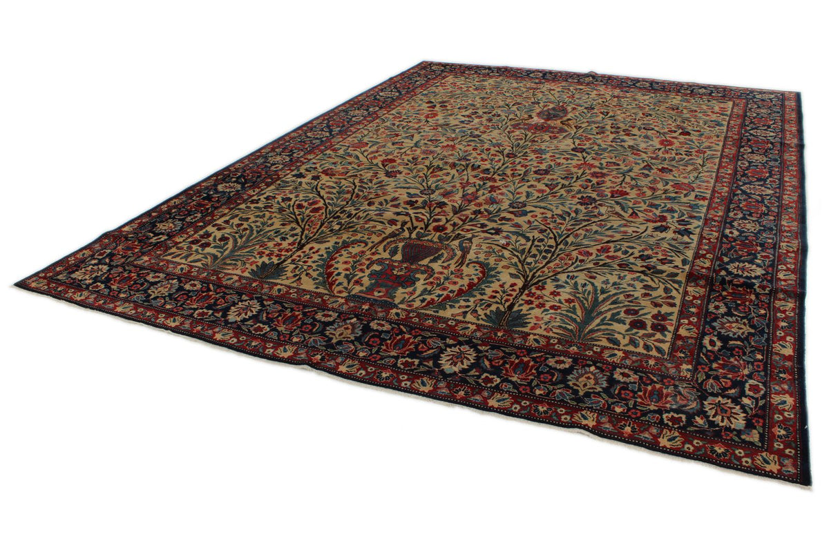 10x13 Navy and Beige Persian Traditional Rug