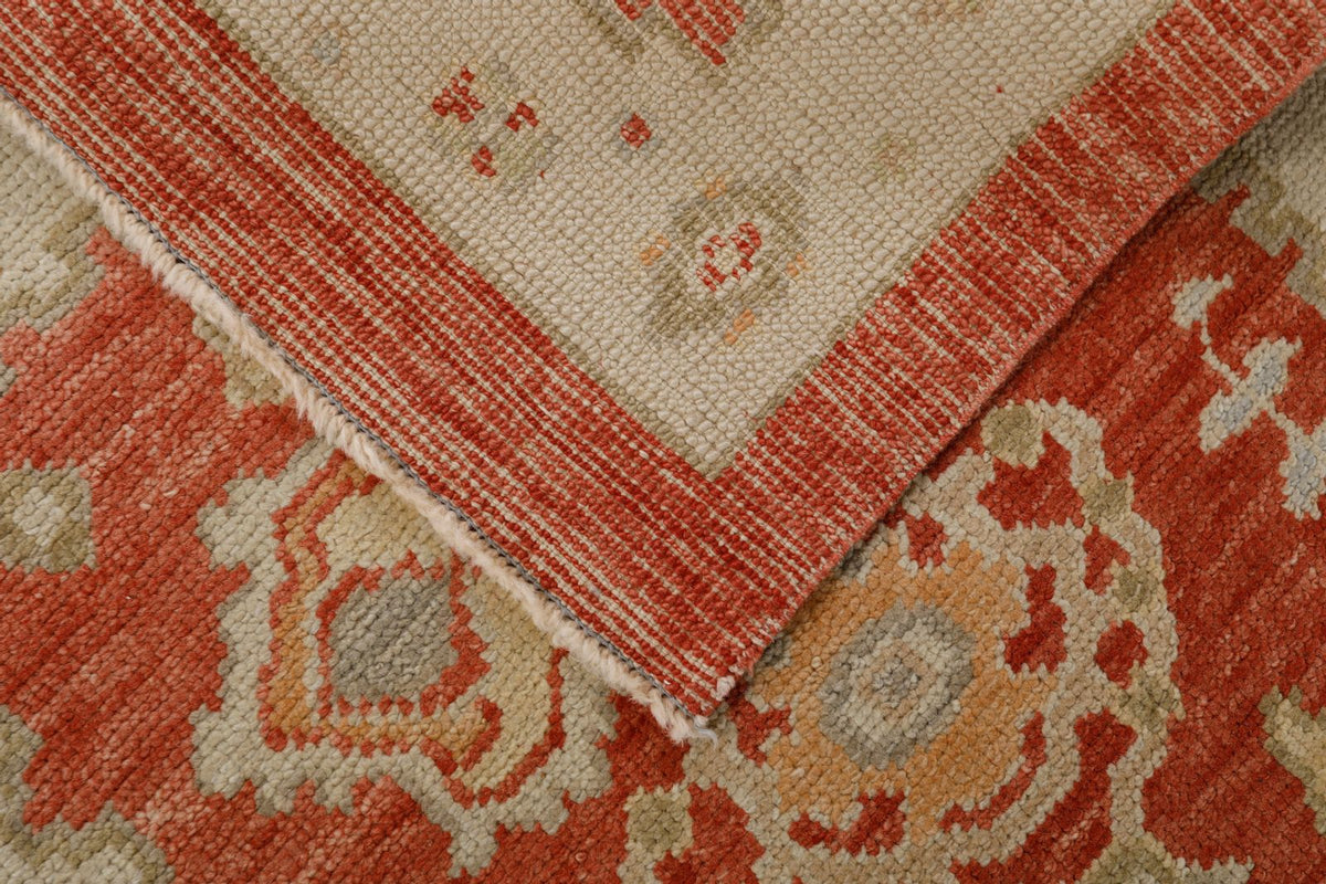 3x11 Red and Ivory Oushak Runner