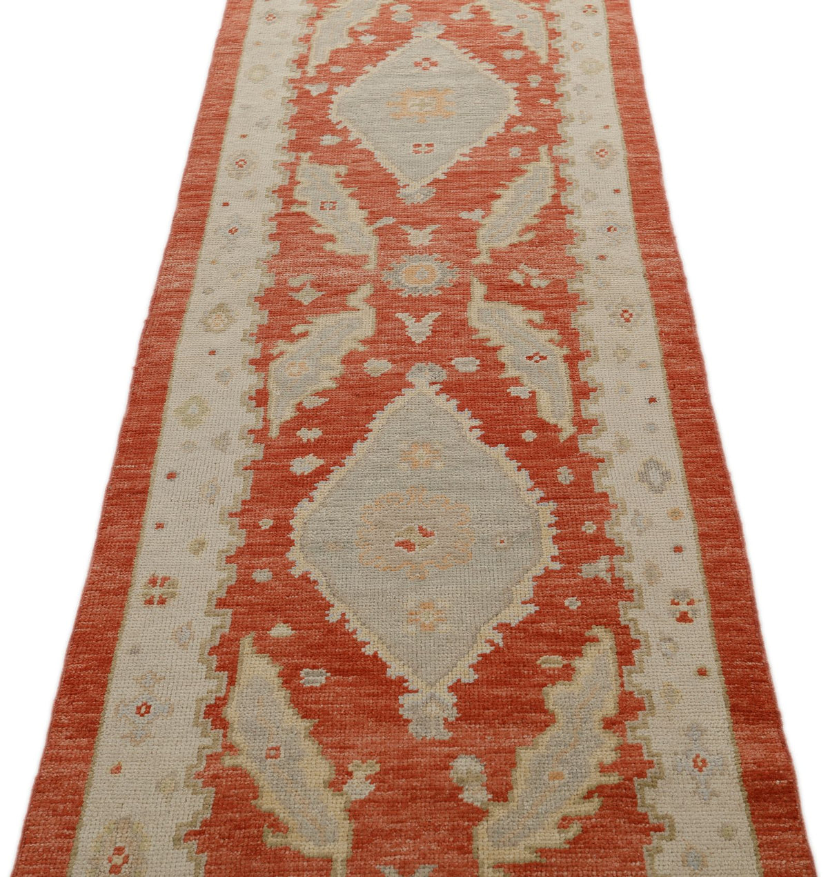 3x11 Red and Ivory Oushak Runner