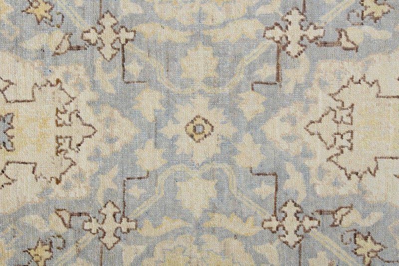 3x12 Blue and Ivory Turkish Oushak Runner