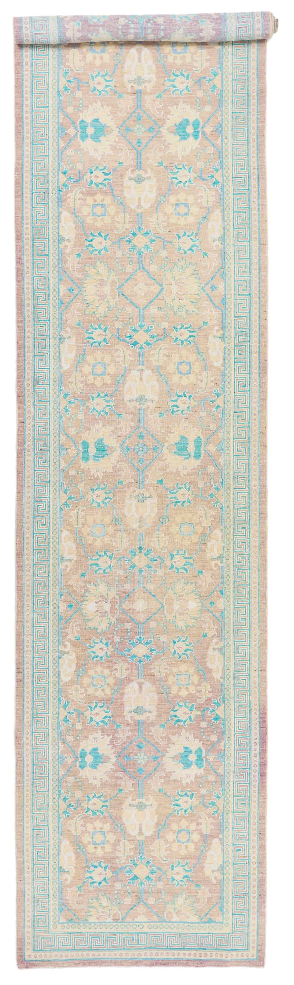 3x15 Purple and Blue Turkish Oushak Runner