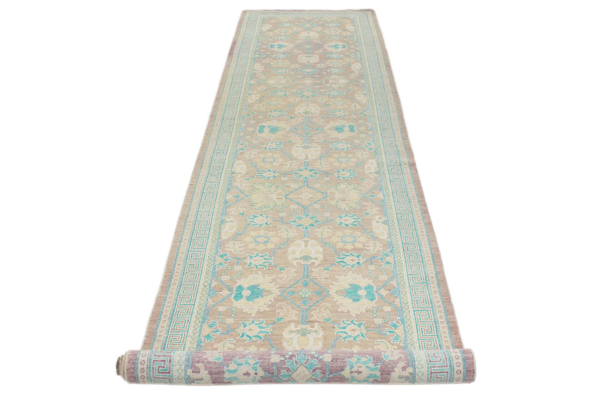 3x15 Purple and Blue Turkish Oushak Runner