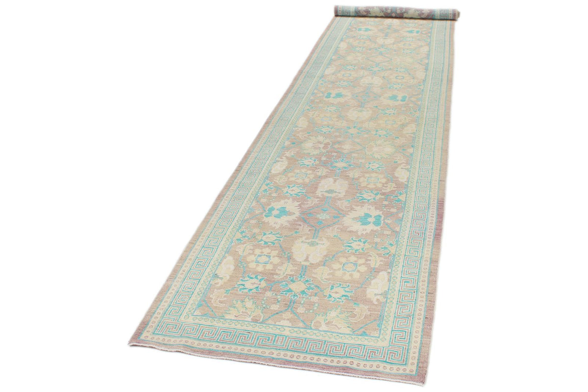 3x15 Purple and Blue Turkish Oushak Runner