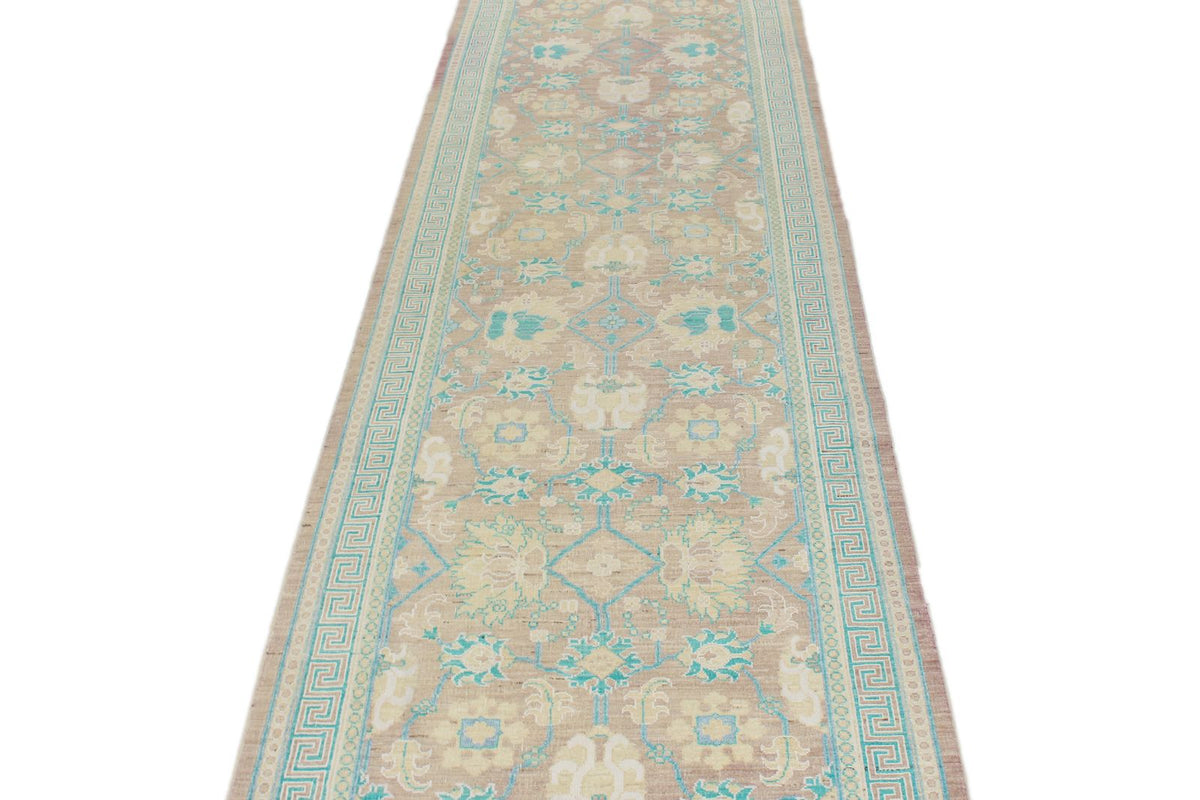 3x15 Purple and Blue Turkish Oushak Runner