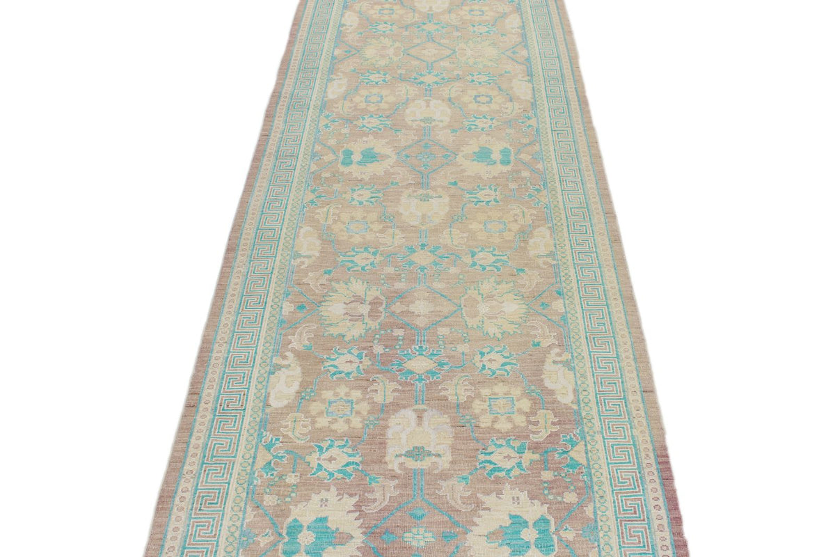 3x15 Purple and Blue Turkish Oushak Runner