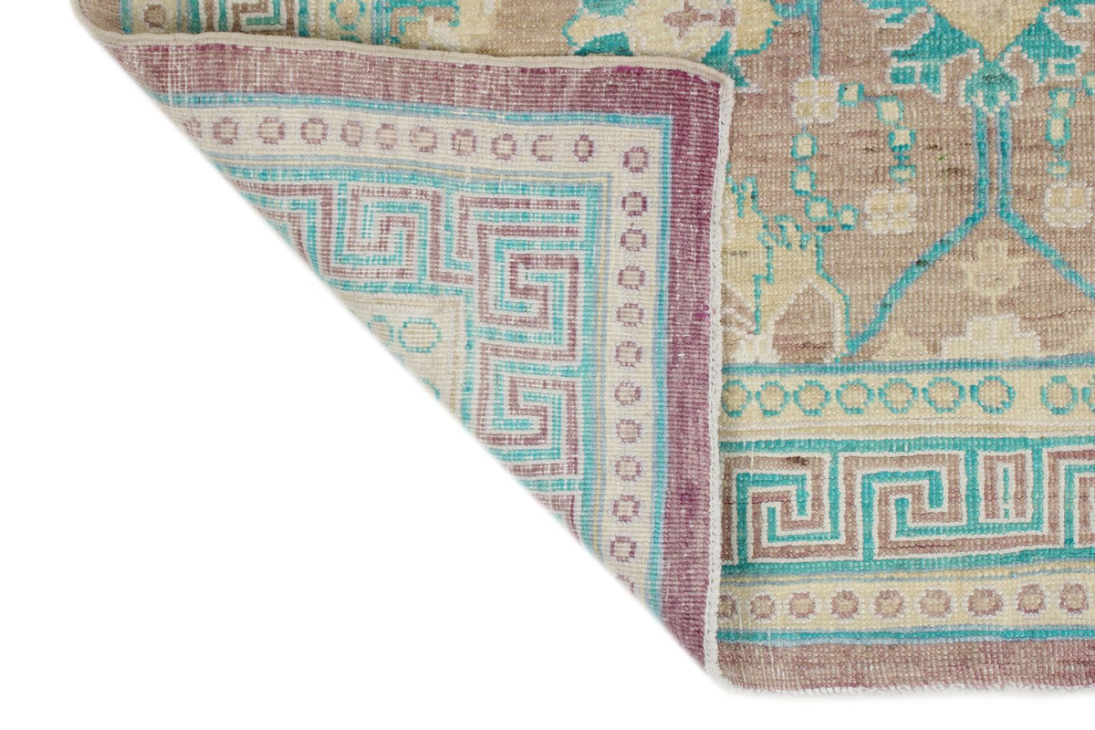 3x15 Purple and Blue Turkish Oushak Runner