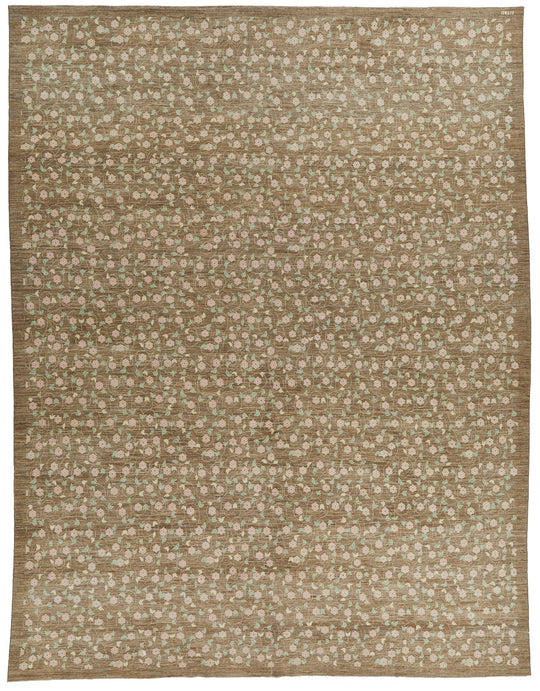 10x13 Brown and Multicolor Modern Contemporary Rug