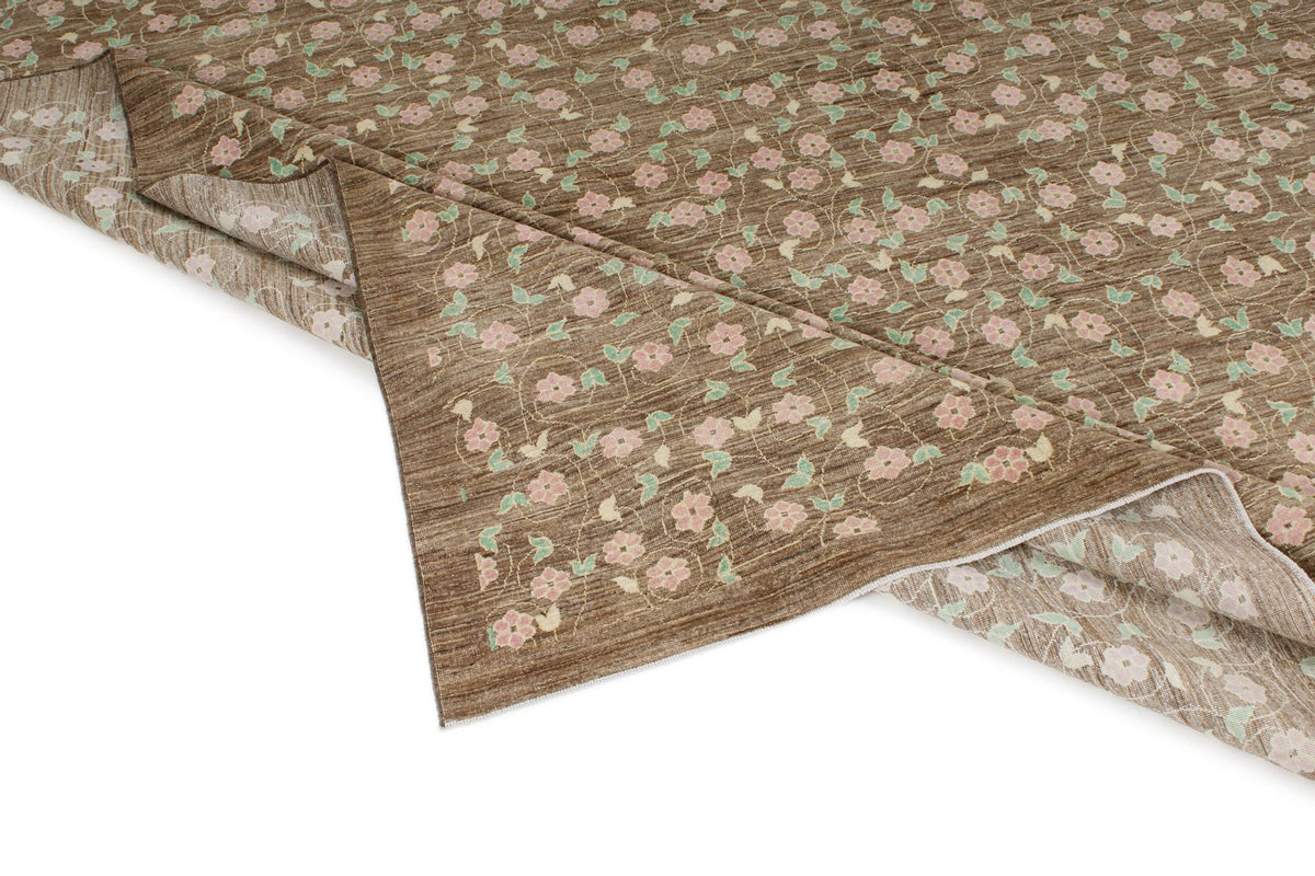 10x13 Brown and Multicolor Modern Contemporary Rug