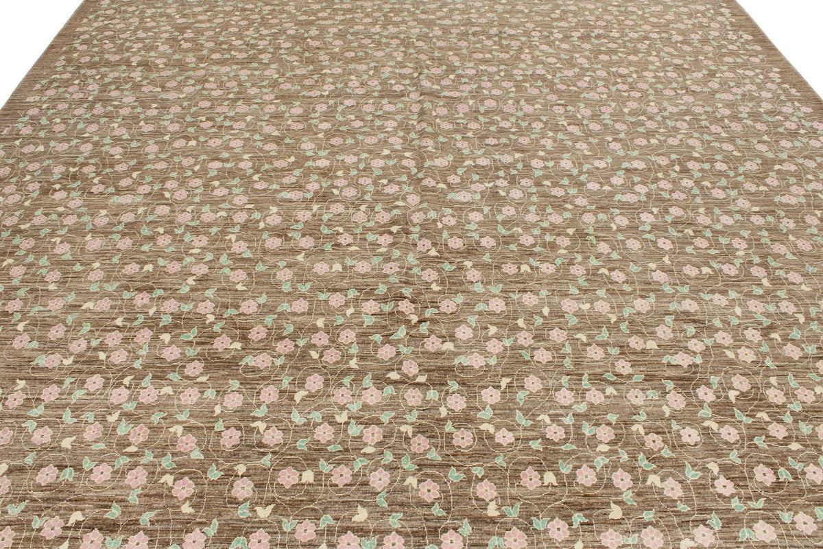 10x13 Brown and Multicolor Modern Contemporary Rug