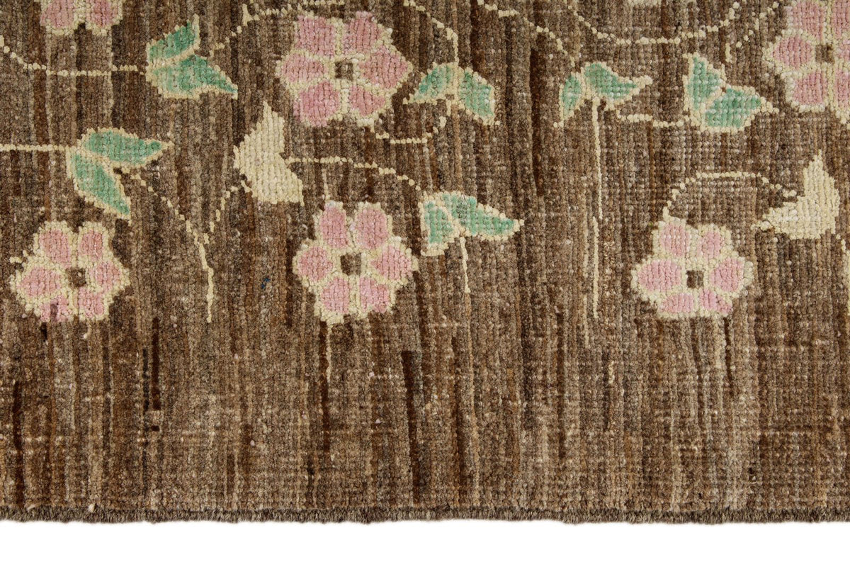 10x13 Brown and Multicolor Modern Contemporary Rug