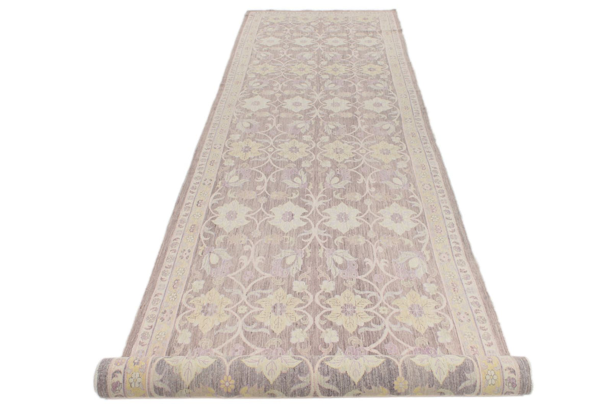 4x20 Light Brown and Ivory Oushak Runner