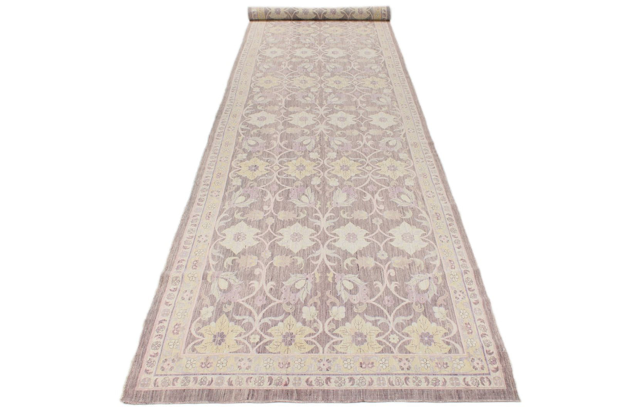 4x20 Light Brown and Ivory Oushak Runner