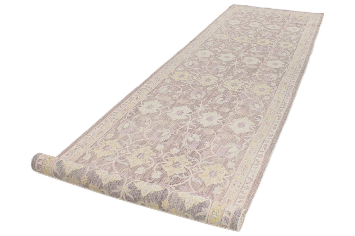 4x20 Light Brown and Ivory Oushak Runner