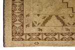 4x7 Green and Ivory Turkish Tribal Rug