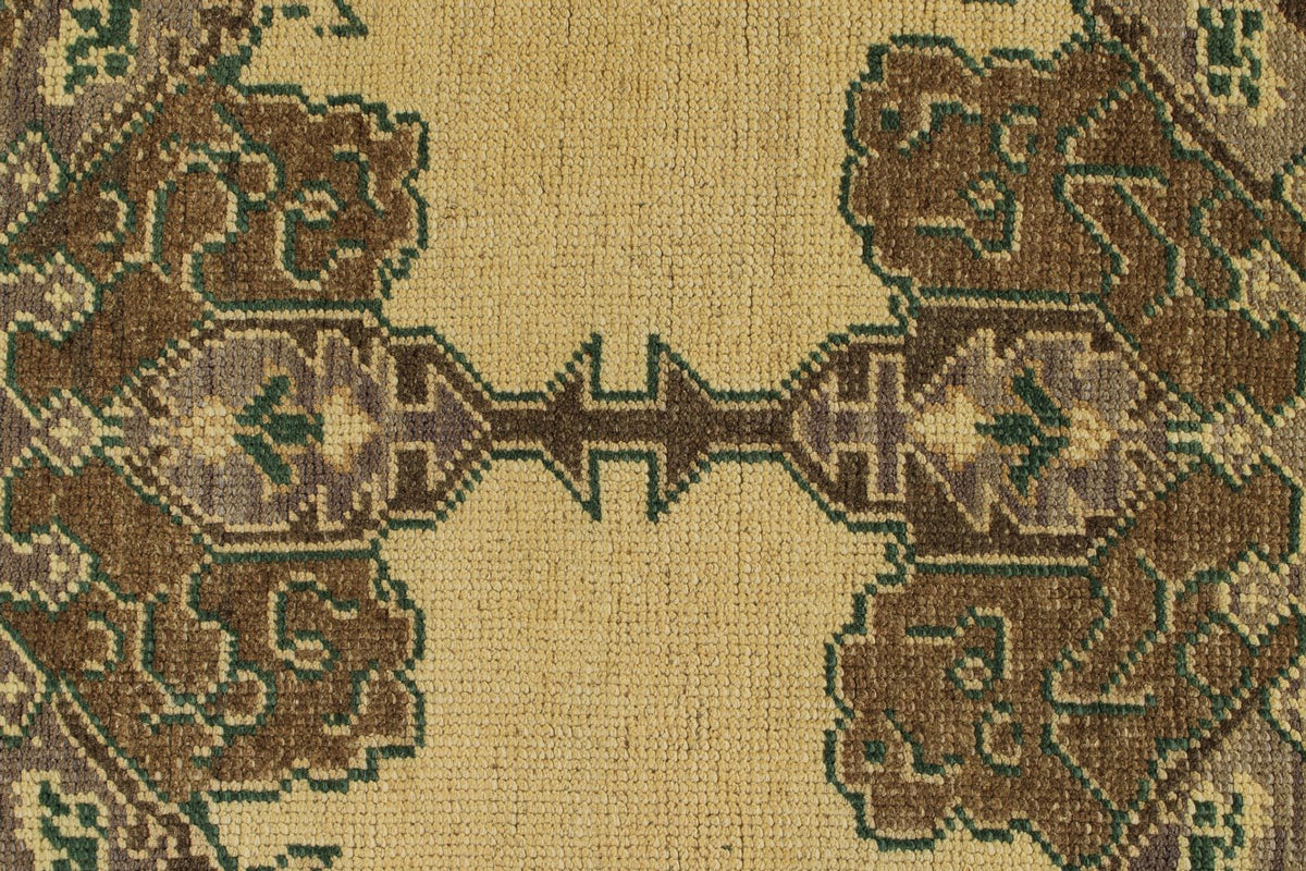 3x7 Brown and Ivory Turkish Tribal Runner