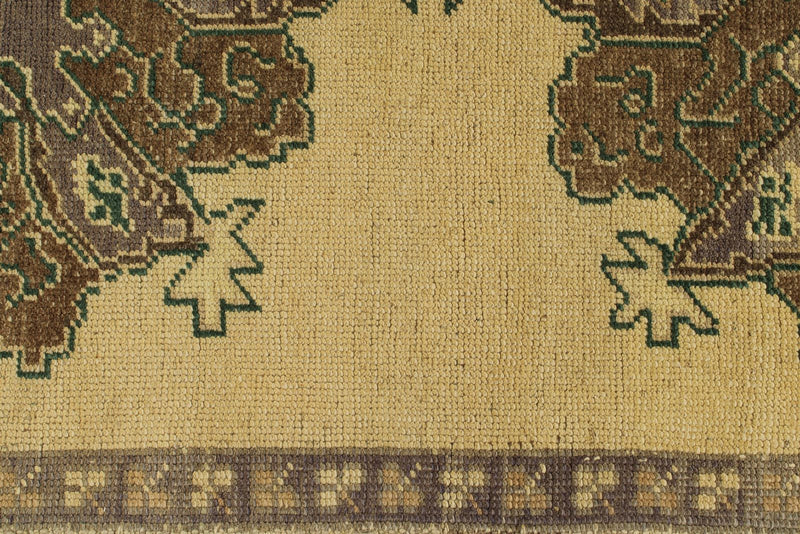 3x7 Brown and Ivory Turkish Tribal Runner