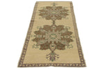3x7 Brown and Ivory Turkish Tribal Runner