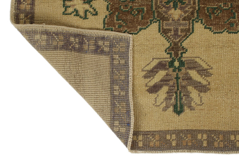 3x7 Brown and Ivory Turkish Tribal Runner