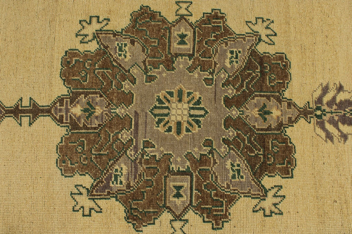 3x7 Brown and Ivory Turkish Tribal Runner