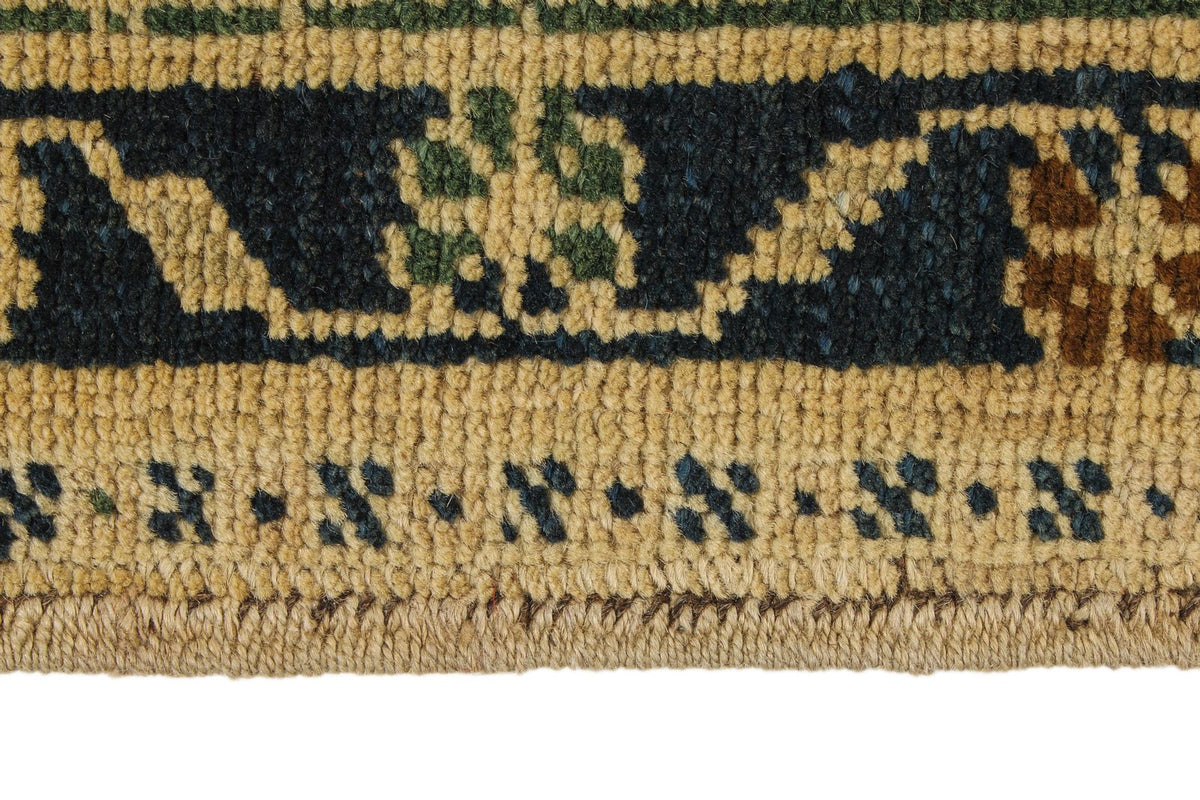 5x10 Ivory and Brown Turkish Tribal Runner