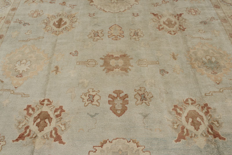 12x17 Blue and Beige Turkish Oushak Rug