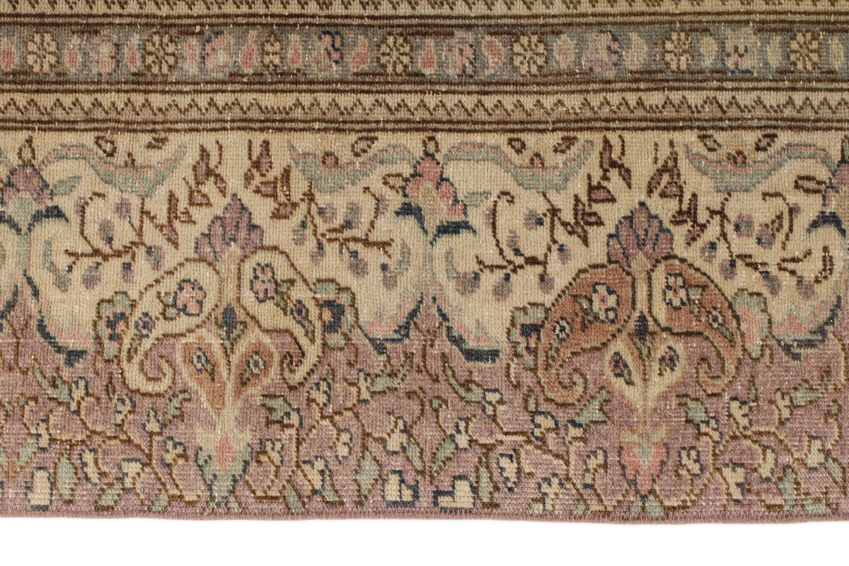 7x9 Purple and Ivory Turkish Traditional Rug