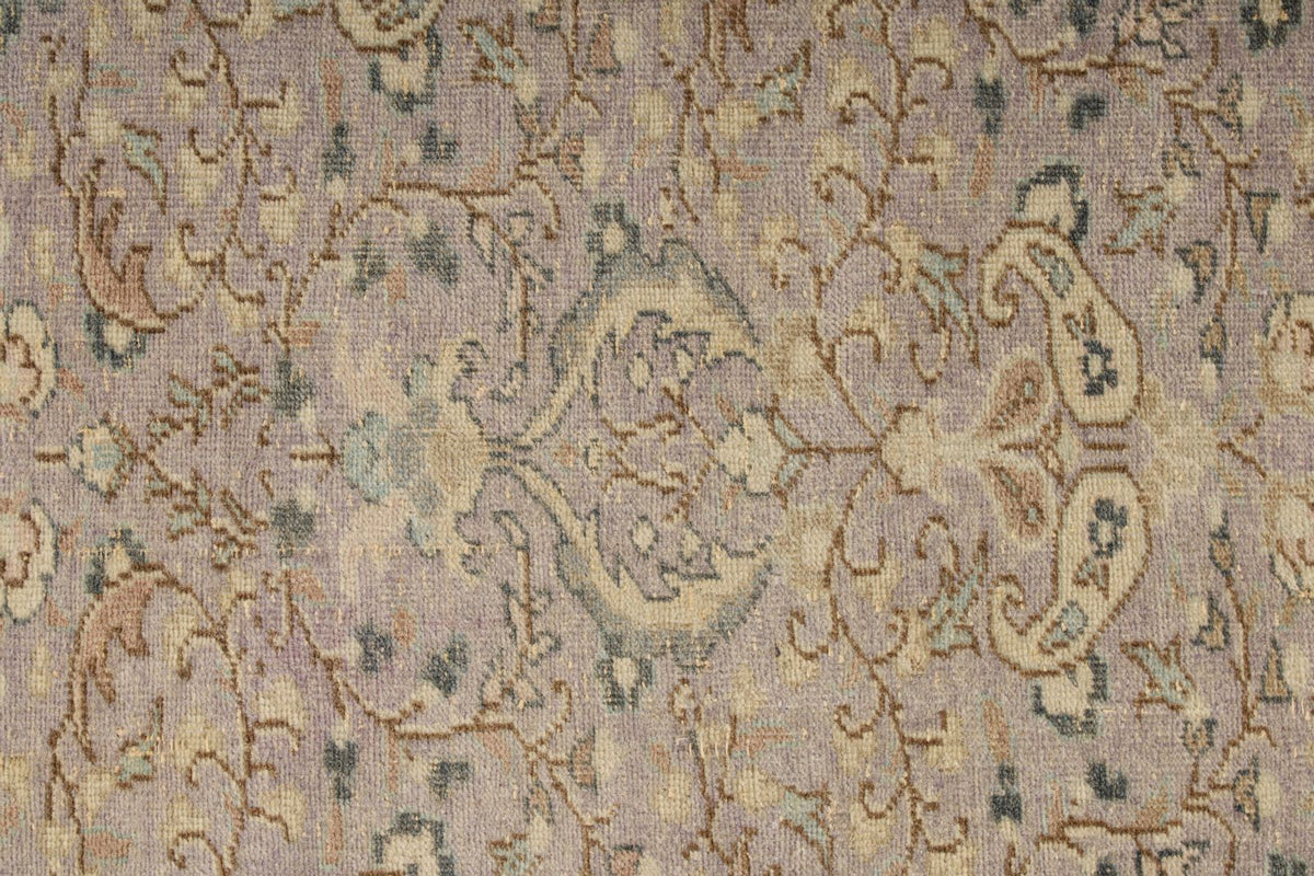 7x9 Purple and Ivory Turkish Traditional Rug