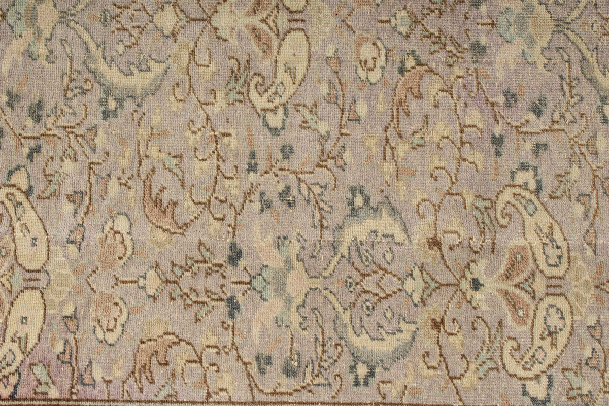 7x9 Purple and Ivory Turkish Traditional Rug