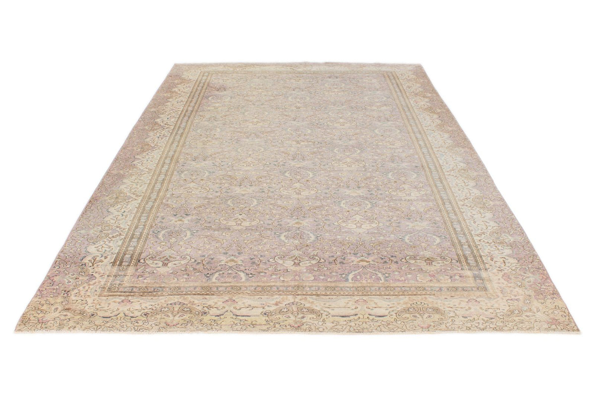 7x9 Purple and Ivory Turkish Traditional Rug