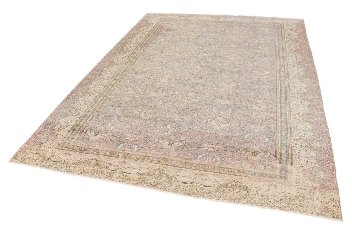 7x9 Purple and Ivory Turkish Traditional Rug