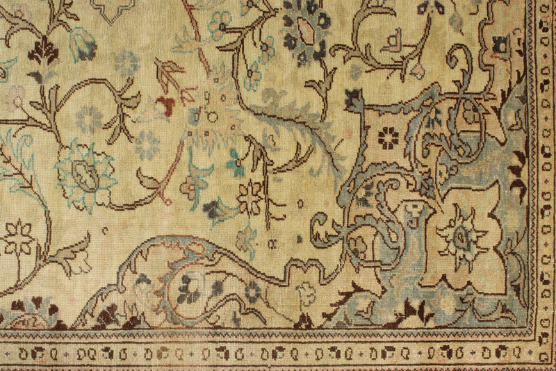 6x10 Ivory and Brown Turkish Traditional Rug