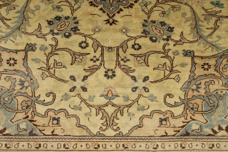 6x10 Ivory and Brown Turkish Traditional Rug
