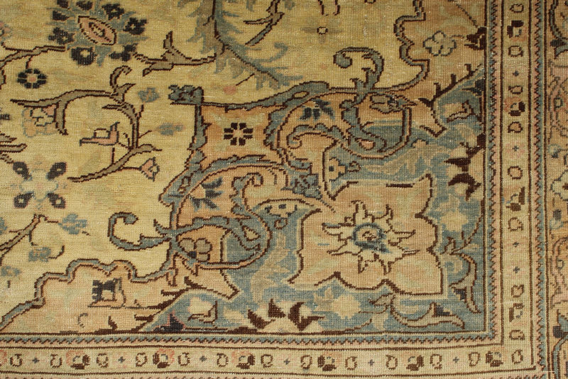 6x10 Ivory and Brown Turkish Traditional Rug