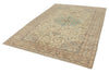 6x10 Ivory and Brown Turkish Traditional Rug