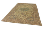 6x10 Ivory and Brown Turkish Traditional Rug