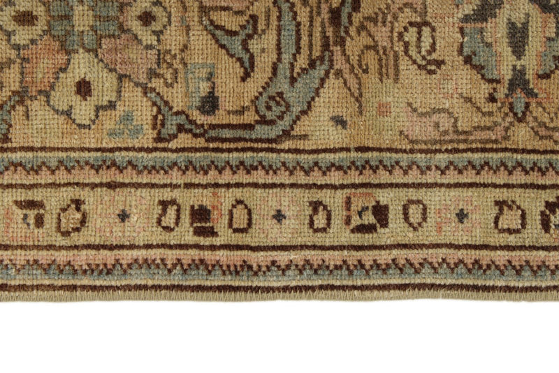 6x10 Ivory and Brown Turkish Traditional Rug