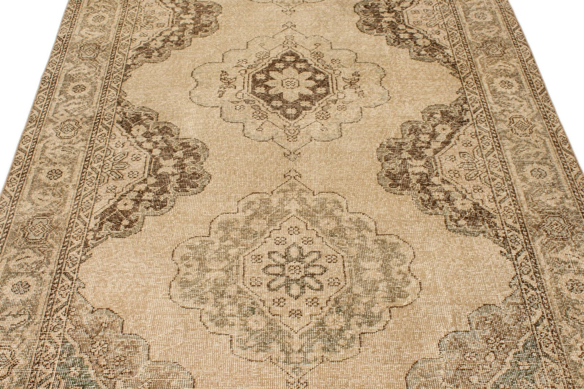 5x13 Ivory and Blue Turkish Tribal Runner