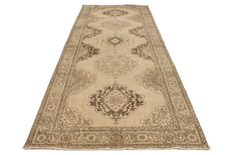 5x13 Ivory and Blue Turkish Tribal Runner