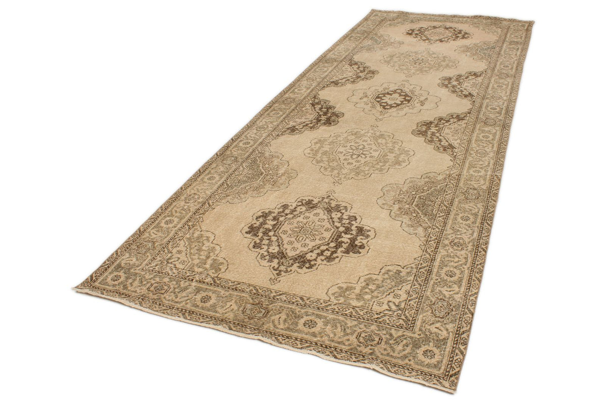 5x13 Ivory and Blue Turkish Tribal Runner
